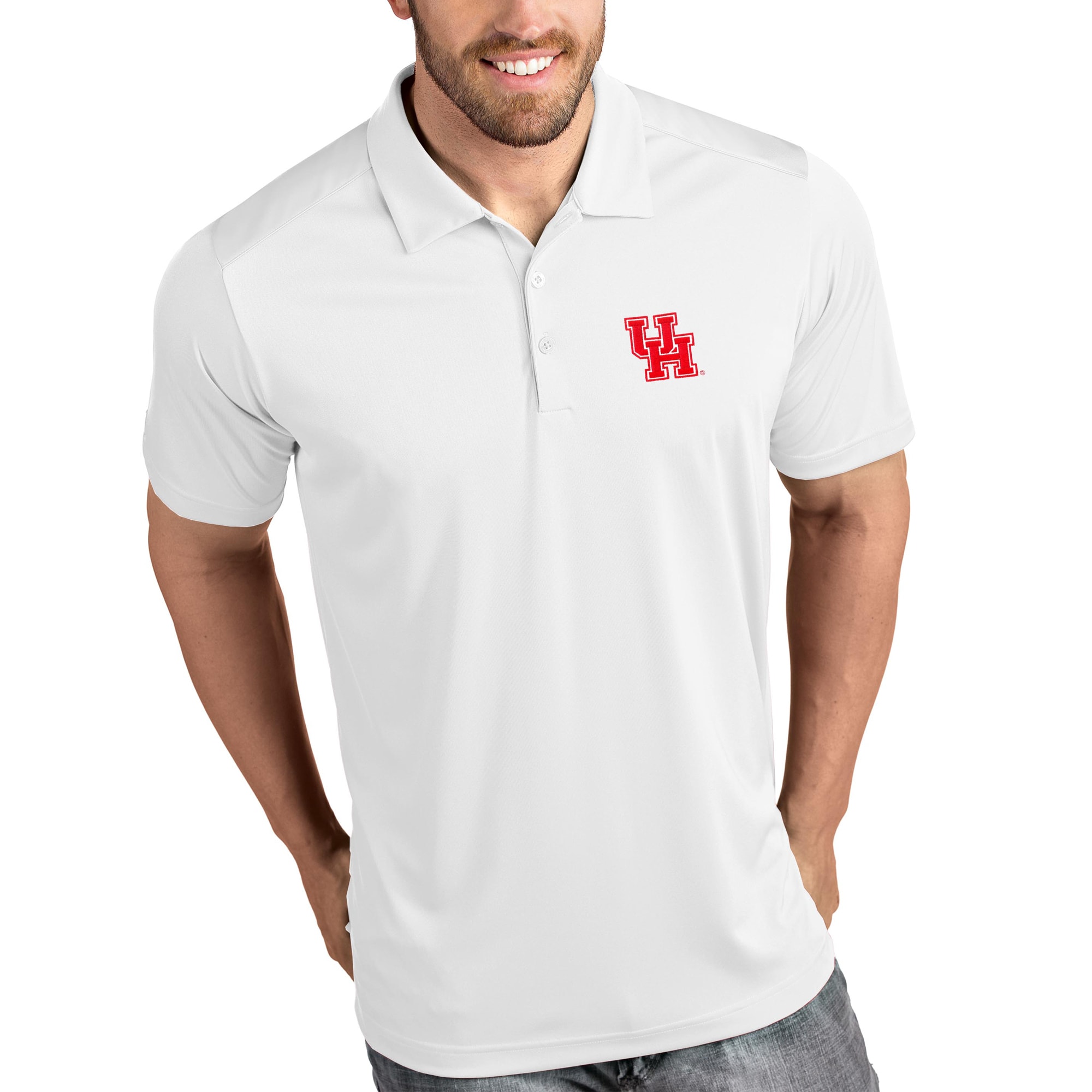 Houston Cougars Antigua Tribute Polo - White